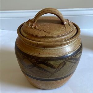 Vintage Studio Pottery Large Lidded Jar